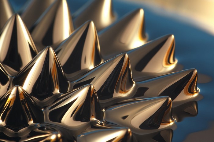 Ferrofluid spikes in macro photography