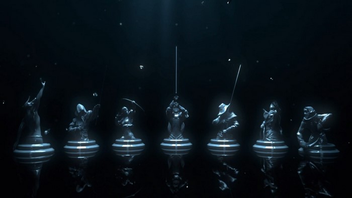 Fate/Stay Night chess pieces in darkness