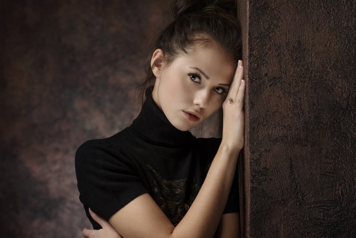 Portrait of a Woman in Black Turtleneck