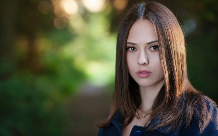 Portrait of a Brunette Woman in Sunlight