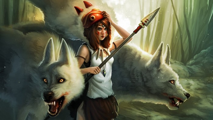 San and wolves from Princess Mononoke