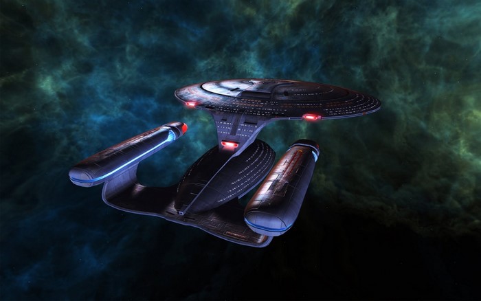 Star Trek USS Enterprise spaceship in nebula