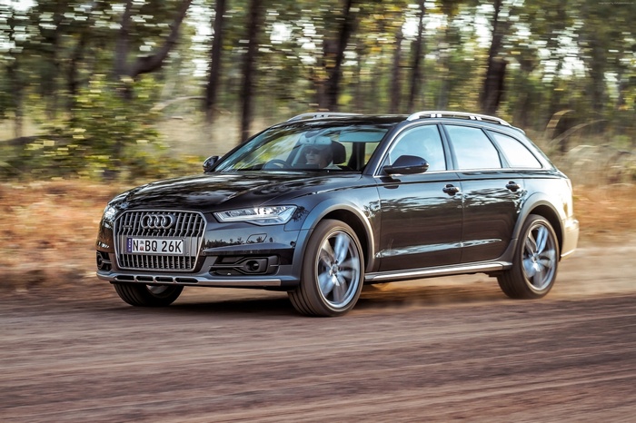 2016 Audi A6 allroad Quattro driving on dirt road