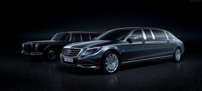 Mercedes-Benz 600 Pullman and Maybach S600 side-by-side