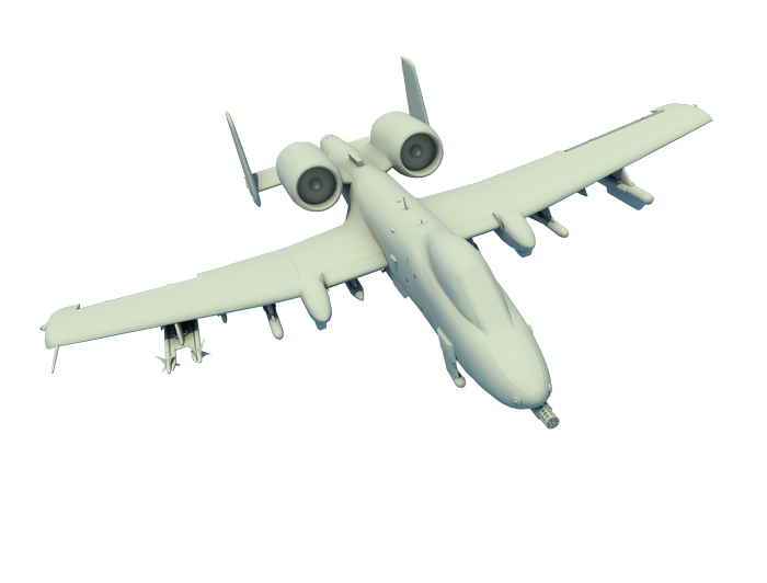 3D render of an A-10 Thunderbolt II aircraft