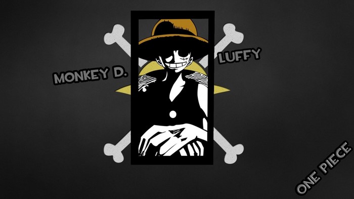 Monkey D. Luffy Silhouette with Jolly Roger Logo