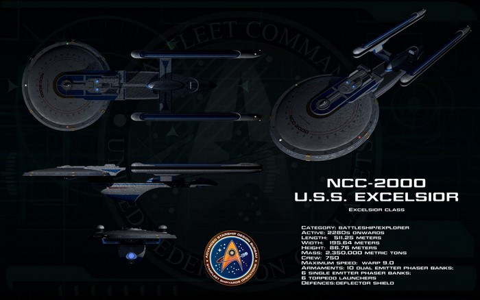 U.S.S. Excelsior NCC-2000 Starship Blueprint