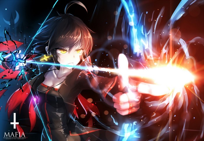 Anime girl with bow and arrow