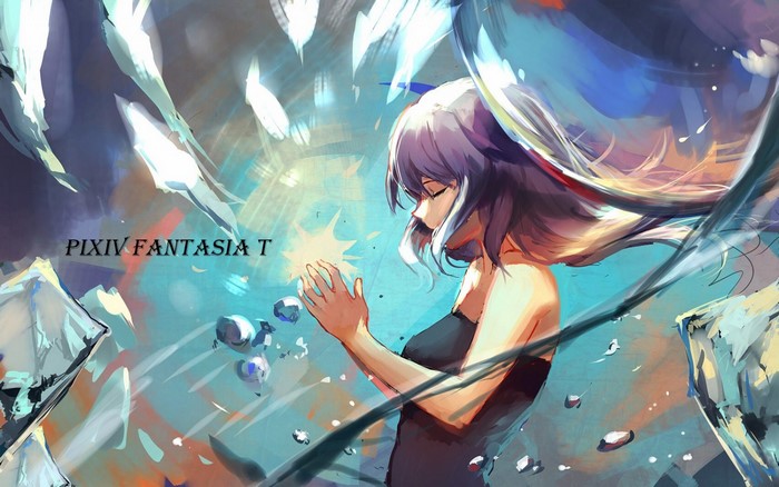 Girl with purple hair in Pixiv Fantasia T