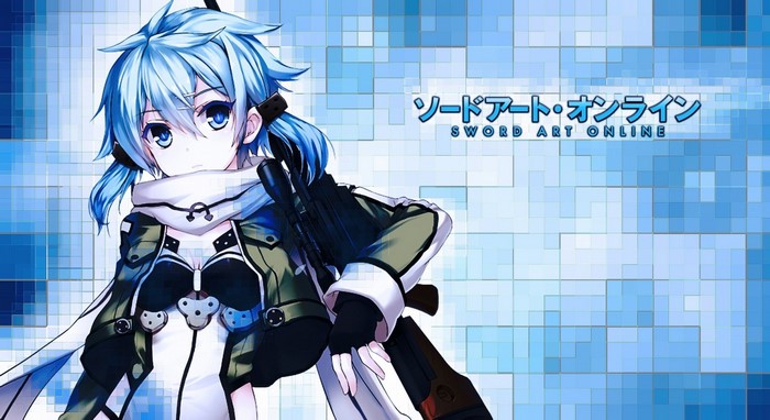 Sinon from Sword Art Online with a rifle
