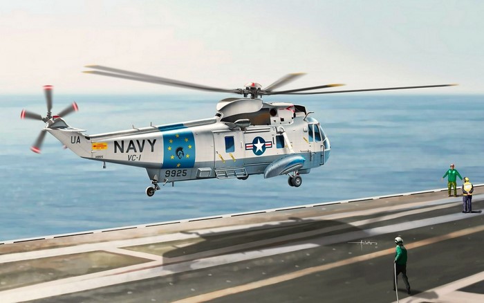 Navy Sikorsky Military Helicopter in Flight