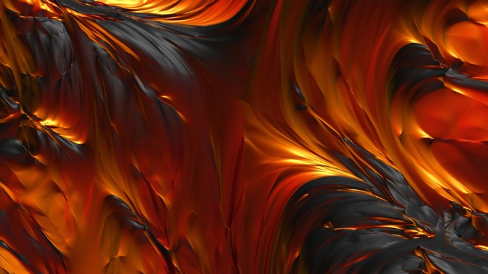 Abstract fractal art of fire and darkness