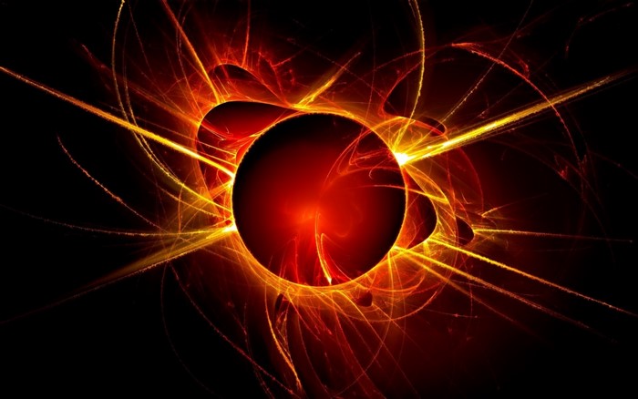 Abstract fractal art of a solar eclipse