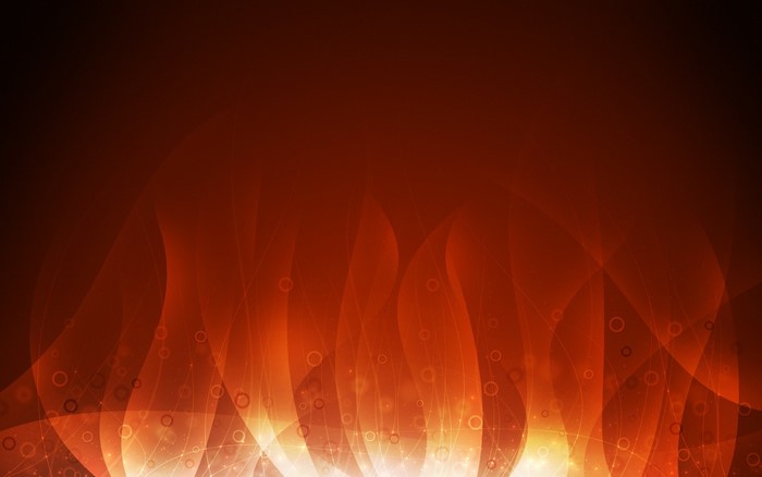 Abstract red and orange flames with circles