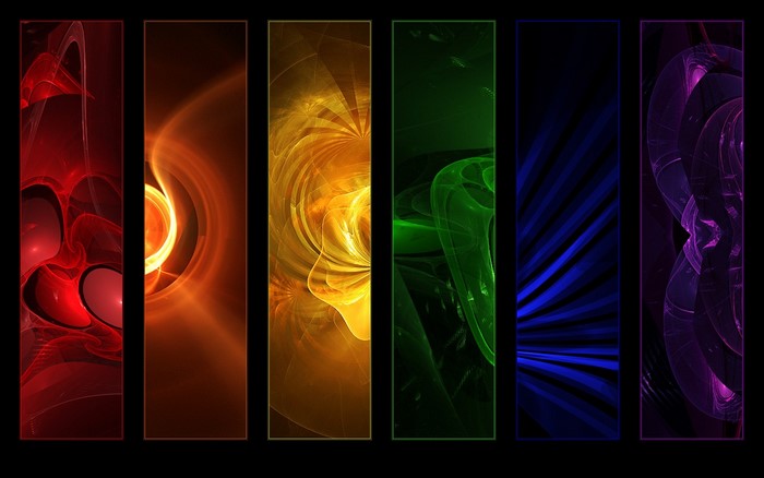 Abstract fractal art in multiple colors