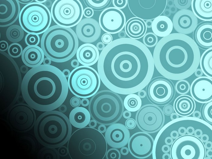 Abstract pattern of concentric circles in aqua and blue