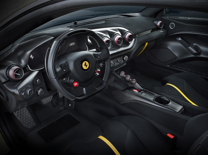 Ferrari Interior with Yellow Accents