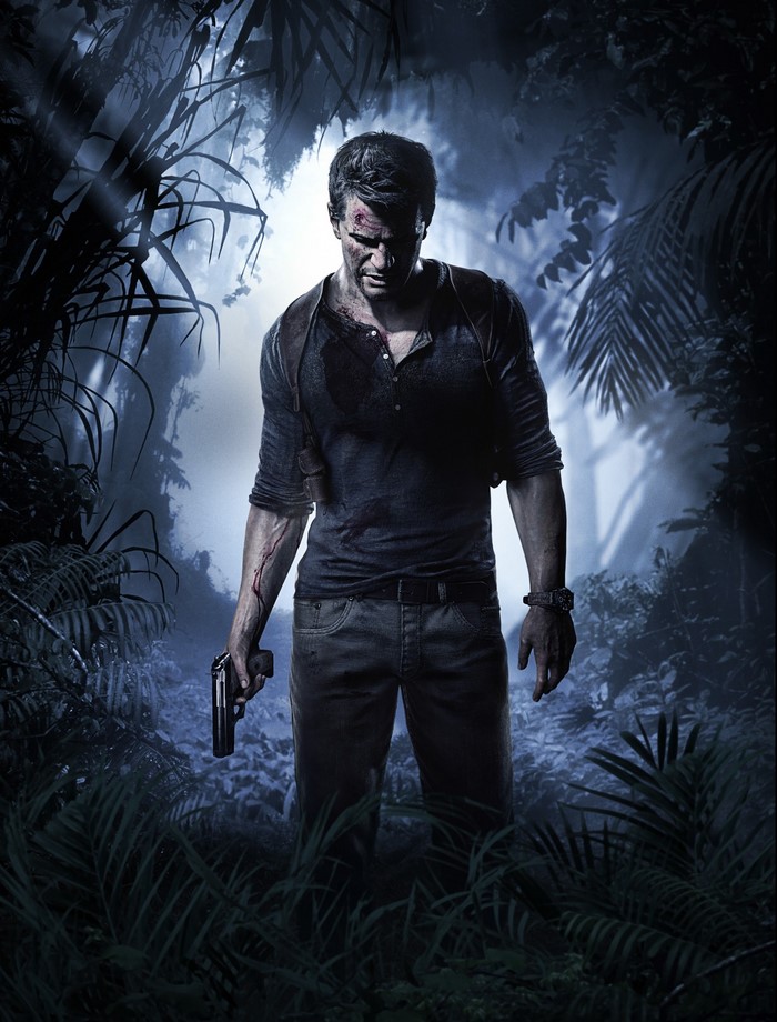 Nathan Drake from Uncharted 4: A Thief's End in a jungle