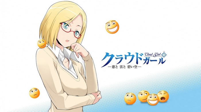 Cloud Girl illustration with emojis