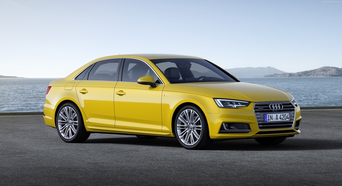 Yellow Audi A4 Sedan