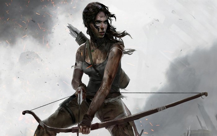 Lara Croft from Tomb Raider with bow and arrow