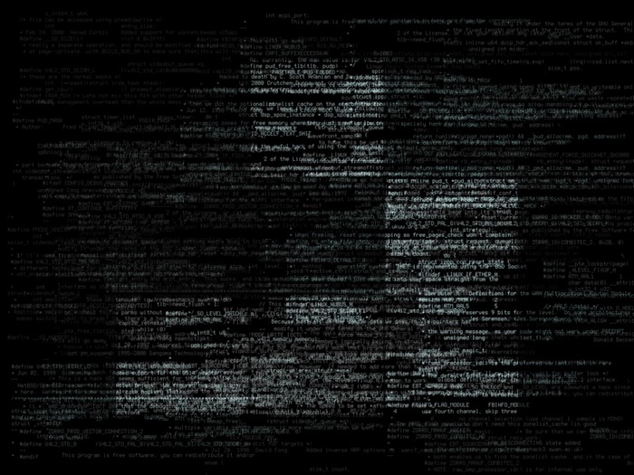 Monochrome abstract code texture