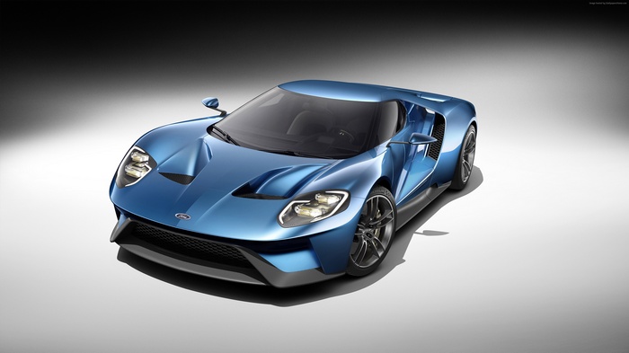 Blue Ford GT Sports Car