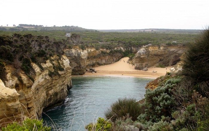 Coastal cliffs and beach at Loch Ard Gorge, Australia