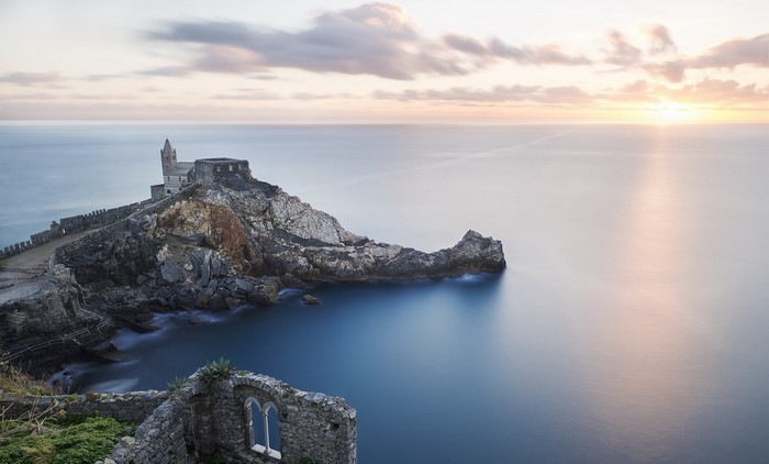 Church of San Pietro, Portovenere, Italy at Dawn