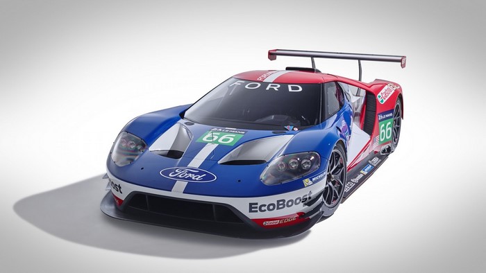 Ford GT race car with Le Mans livery
