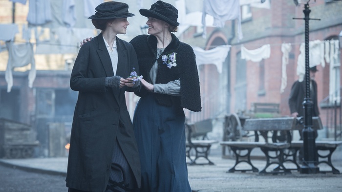Suffragettes Helena Bonham Carter and Carey Mulligan