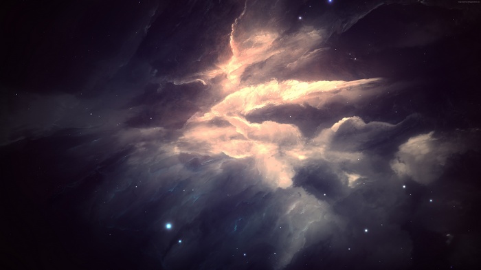 Nebula and stars in deep space