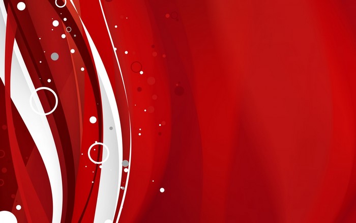 Abstract red and white wavy lines with circles