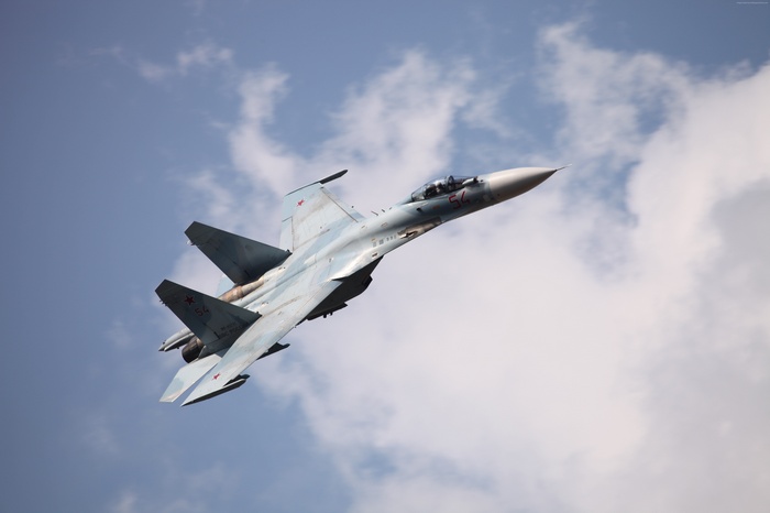 Russian Su-27 fighter jet in flight