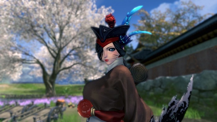 Female character from Blade & Soul with cat ears and ornate headdress