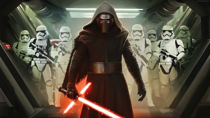 Kylo Ren and Stormtroopers from Star Wars