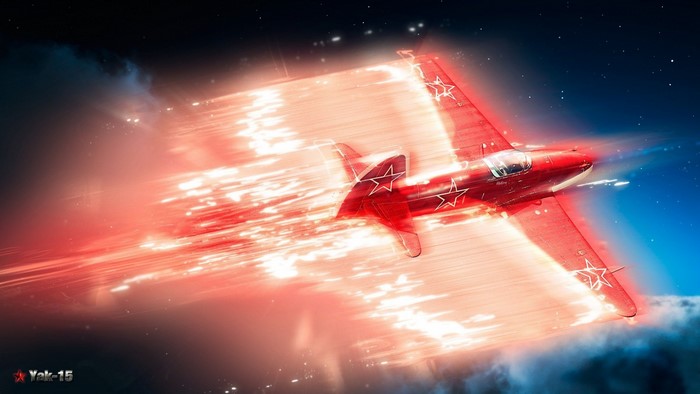 Yakovlev Yak-15 jet fighter in space