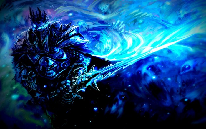 Arthas from World of Warcraft wielding Frostmourne