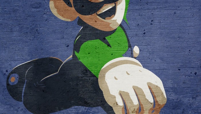 Luigi from Super Mario Bros. graffiti art