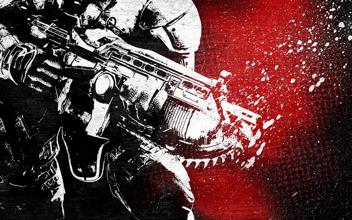 Gears of War soldier with weapon