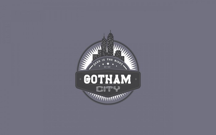 Gotham City logo with skyline