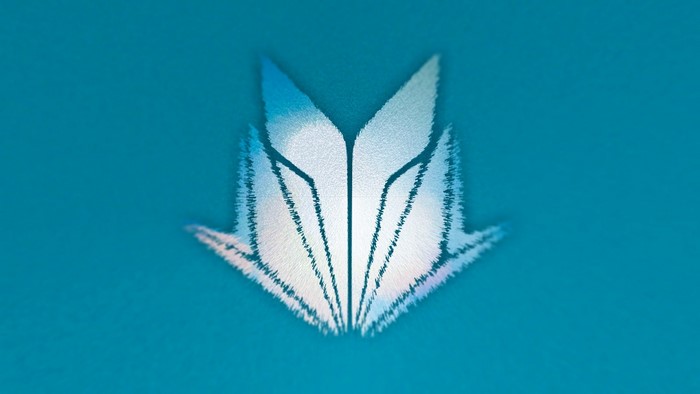 Abstract blue origami fox logo