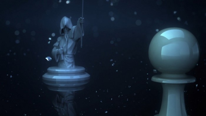 Chess pieces in dark atmosphere