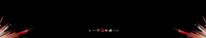 Gaming logos on black background with red flames