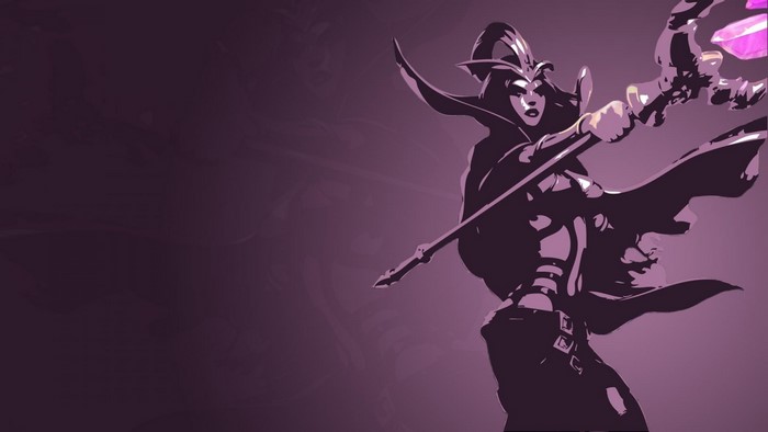 LeBlanc from League of Legends with a staff