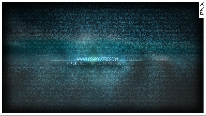 Los Rockeros website and slogan on digital background