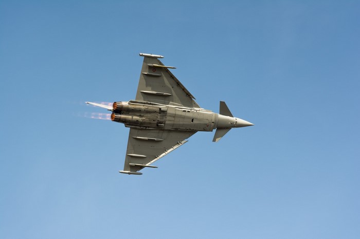 Eurofighter Typhoon fighter jet in flight