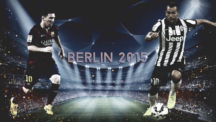 Lionel Messi and Carlos Tevez in Berlin 2015