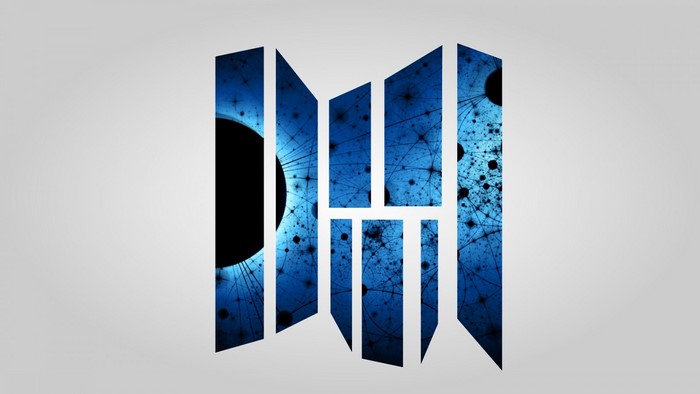 Abstract blue fractal logo design