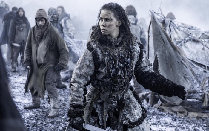 Karsi from Game of Thrones in a snowy environment